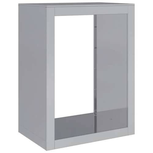 Stalak za drva za ogrjev 60 x 40 x 80 cm od pocinčanog čelika - Pocinčani čelik / siva 60 x 40 x 80 cm Cijena