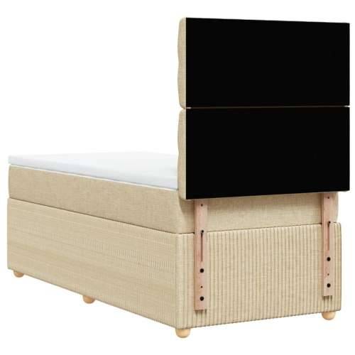 Krevet s oprugama i madracem krem 90 x 190 cm od tkanine Krema 90 x 190 cm Dizajn s gumbima Cijena