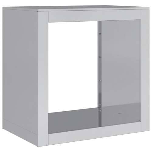 Stalak za drva za ogrjev 60 x 40 x 60 cm od pocinčanog čelika - Pocinčani čelik / siva 60 x 40 x 60 cm Cijena