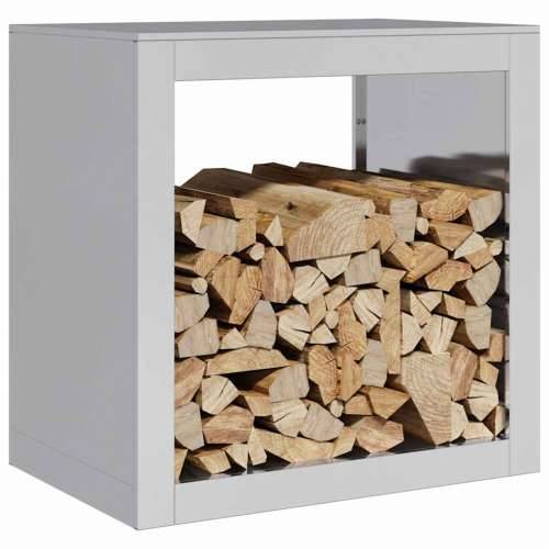 Stalak za drva za ogrjev 60 x 40 x 60 cm od pocinčanog čelika - Pocinčani čelik / siva 60 x 40 x 60 cm Cijena