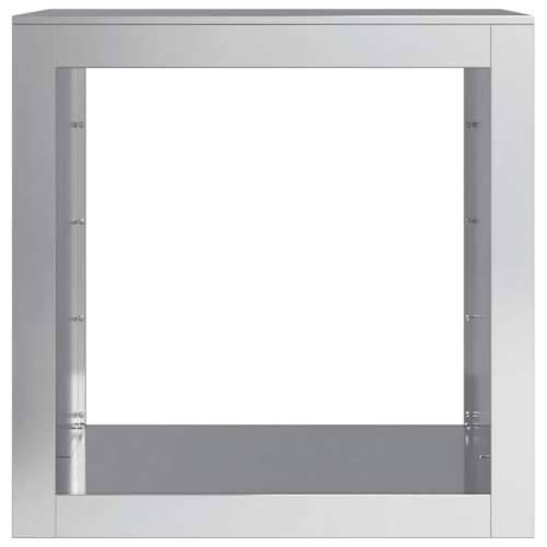Stalak za drva za ogrjev 60 x 40 x 60 cm od pocinčanog čelika - Pocinčani čelik / siva 60 x 40 x 60 cm Cijena
