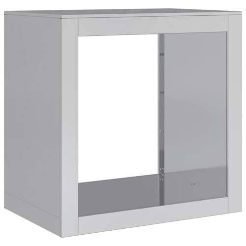 Stalak za drva za ogrjev 60 x 40 x 60 cm od pocinčanog čelika - Pocinčani čelik / siva 60 x 40 x 60 cm Cijena