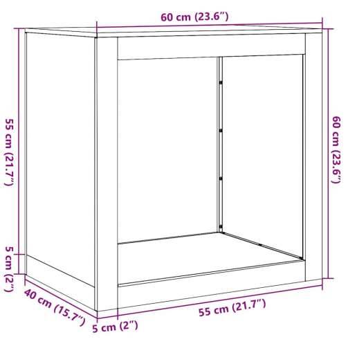Stalak za drva za ogrjev 60 x 40 x 60 cm od pocinčanog čelika - Pocinčani čelik / siva 60 x 40 x 60 cm Cijena