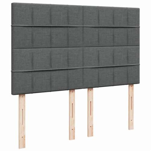 Krevet s oprugama i madracem tamnosivi 90x200 cm od tkanine Tamno siva 90 x 200 cm Blok s kvadratima Cijena
