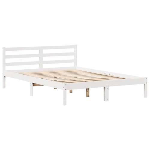 Okvir kreveta bez madraca bijeli 140 x 190 cm masivna borovina - Bijela 140 x 190 cm Cijena