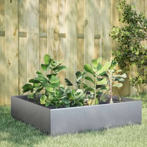 Vrtna posuda za sadnju 100 x 100 x 25 cm pocinčani čelik - Pocinčani čelik / siva 100 x 100 x 25 cm 1 Pocinčani čelik Cijena