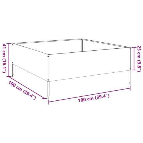 Vrtna posuda za sadnju 100 x 100 x 25 cm pocinčani čelik - Pocinčani čelik / siva 100 x 100 x 25 cm 1 Pocinčani čelik Cijena