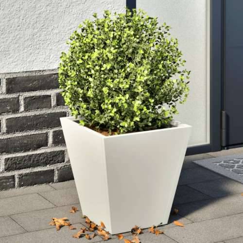 Vrtne sadilice 2 kom bijele 30x30x30 cm čelične - Čelik/bijela 30 x 30 x 30 cm 2 Cijena