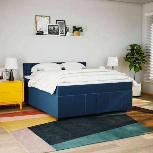Krevet s oprugama i madracem plavi 180x200 cm od tkanine - Plava 180 x 200 cm gumbi Cijena