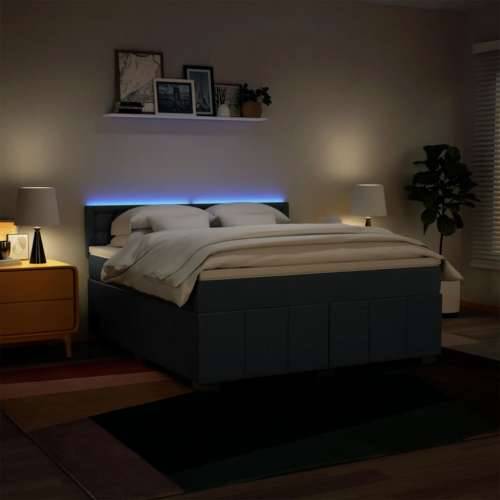 Krevet s oprugama i madracem plavi 180x200 cm od tkanine - Plava 180 x 200 cm gumbi Cijena