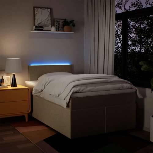Krevet box spring s madracem krem 120 x 190 cm od tkanine - Krema 120 x 190 cm Gladak dizajn Cijena