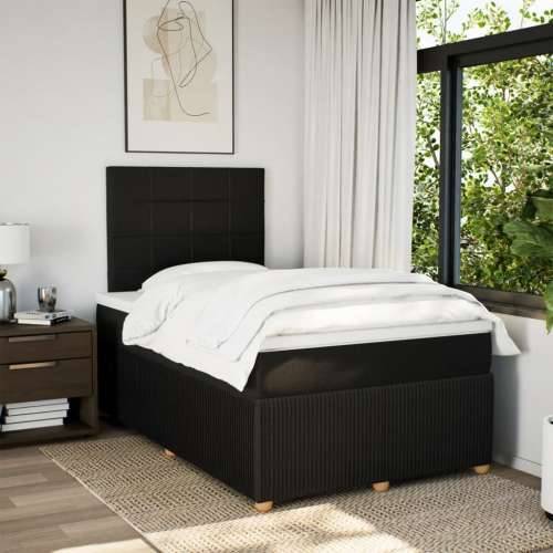 Krevet s oprugama i madracem crni 120 x 200cm od tkanine - Crna 120 x 200 cm Blok s kvadratima Cijena