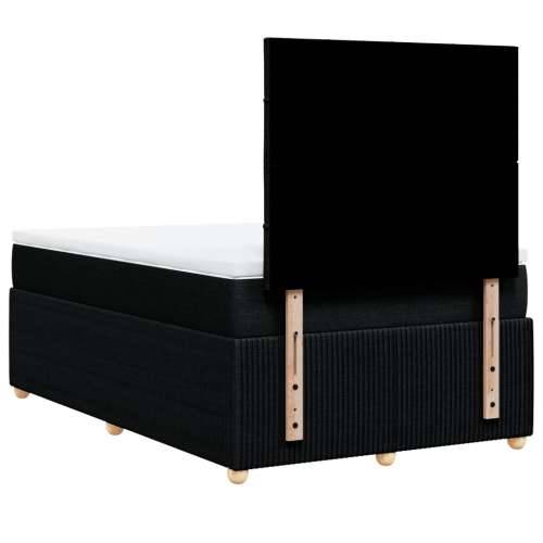 Krevet s oprugama i madracem crni 120 x 200cm od tkanine - Crna 120 x 200 cm Blok s kvadratima Cijena