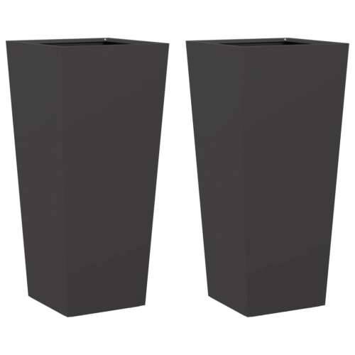 Vrtne sadilice 2 kom crne 35 x 35 x 75 cm čelične - Čelik/crna 35 x 35 x 75 cm 2 Cijena