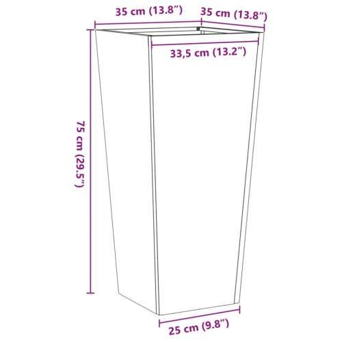 Vrtne sadilice 2 kom crne 35 x 35 x 75 cm čelične - Čelik/crna 35 x 35 x 75 cm 2 Cijena