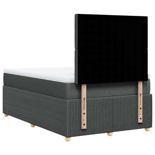 Krevet s oprugama i madracem tamnosivi 120 x 200 cm od tkanine Tamno siva 120 x 200 cm gumbi Cijena