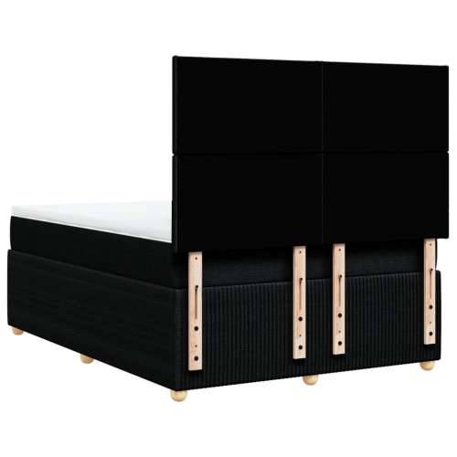 Krevet s oprugama i madracem crni 140 x 190 cm od tkanine - Crna 140 x 190 cm Gladak dizajn Cijena
