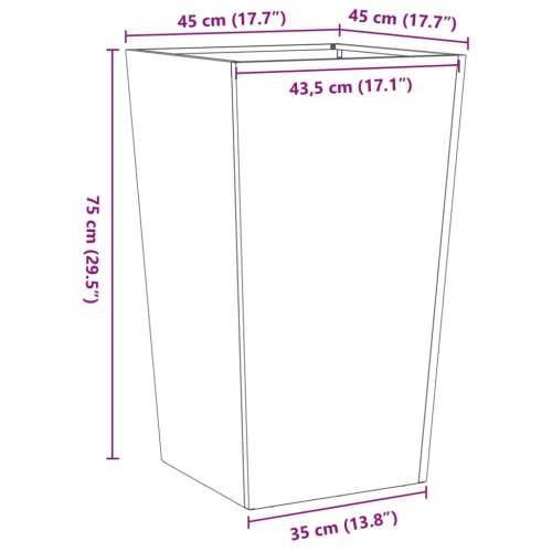 Vrtne sadilice 2 kom crne 45x45x75 cm čelične - Čelik/crna 45 x 45 x 75 cm 2 Cijena
