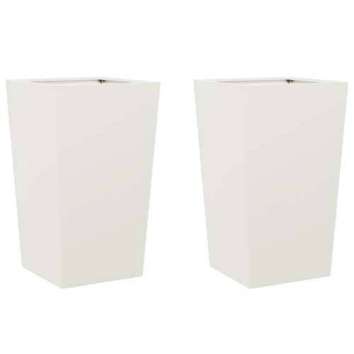 Vrtne sadilice 2 kom bijele 45x45x75 cm čelične - Čelik/bijela 45 x 45 x 75 cm 2 Cijena