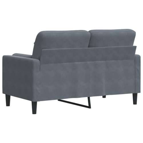 Dvosjed s ukrasnim jastucima tamnosivi 120 cm baršunasti - Tamno siva 120 cm Cijena