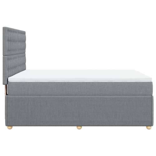 Krevet s oprugama i madracem svjetlosivi 140x190 cm od tkanine - Svjetlosiva 140 x 190 cm gumbi Cijena