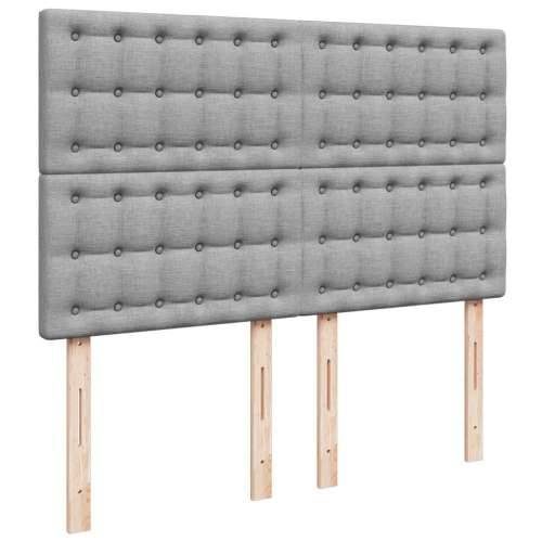 Krevet s oprugama i madracem svjetlosivi 140x190 cm od tkanine - Svjetlosiva 140 x 190 cm gumbi Cijena