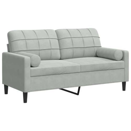 Dvosjed s ukrasnim jastucima svjetlosivi 140 cm baršunasti - Svjetlosiva 140 cm Cijena