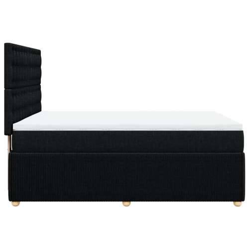 Krevet s oprugama i madracem crni 140 x 190 cm od tkanine - Crna 140 x 190 cm gumbi Cijena