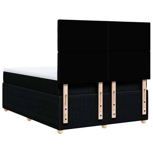 Krevet s oprugama i madracem crni 140 x 190 cm od tkanine - Crna 140 x 190 cm gumbi Cijena