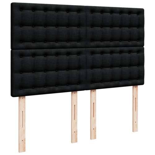 Krevet s oprugama i madracem crni 140 x 190 cm od tkanine - Crna 140 x 190 cm gumbi Cijena
