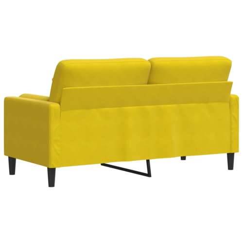 Dvosjed s ukrasnim jastucima žuti 140 cm baršunasti - Žuta 140 cm Cijena