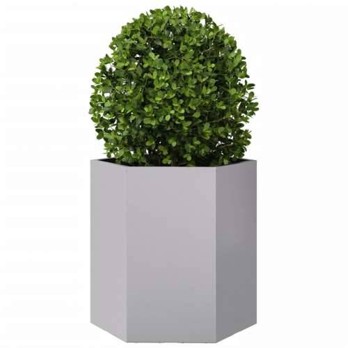 Vrtna sadilice 2 kom šesterokutna 46x40x45 cm pocinčani čelik - Pocinčani čelik / siva 46 x 40 x 45 cm 2 Cijena