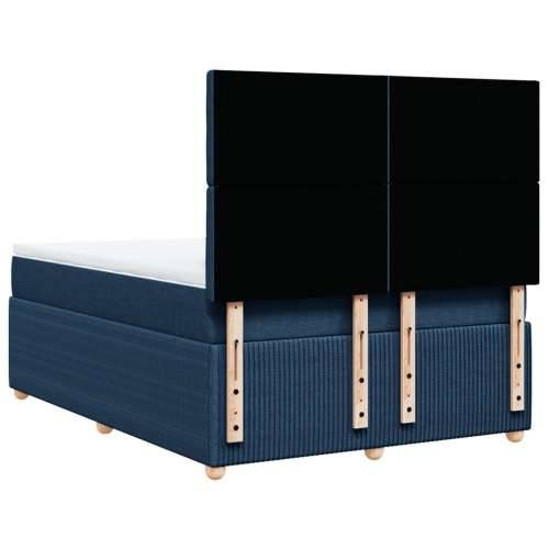 Krevet s oprugama i madracem plavi 140 x 190 cm od tkanine - Plava 140 x 190 cm gumbi Cijena