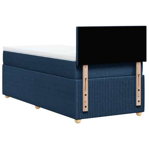 Krevet s oprugama i madracem plavi 90 x 190 cm od tkanine - Plava 90 x 190 cm Gladak dizajn Cijena