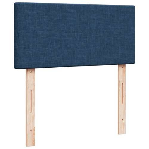 Krevet s oprugama i madracem plavi 90 x 190 cm od tkanine - Plava 90 x 190 cm Gladak dizajn Cijena