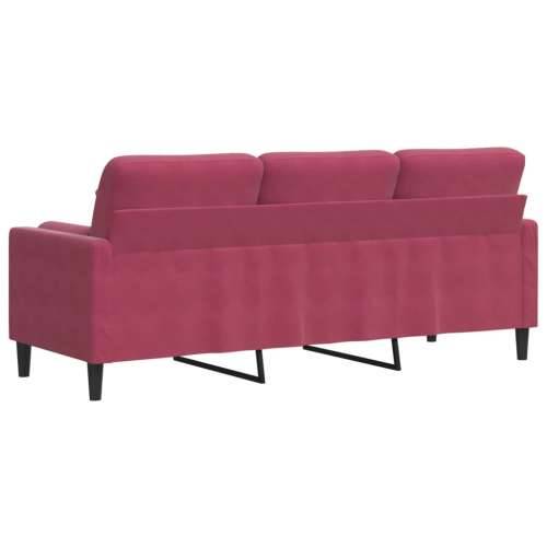 Trosjed s ukrasnim jastucima boja vina 180 cm baršunaste - boja crnog vina 180 cm Cijena