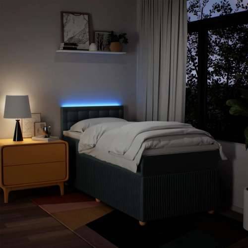 Krevet s oprugama i madracem plavi 90 x 190 cm od tkanine - Plava 90 x 190 cm gumbi Cijena