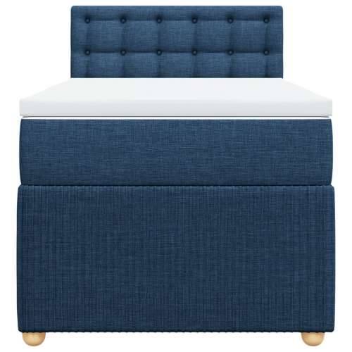 Krevet s oprugama i madracem plavi 90 x 190 cm od tkanine - Plava 90 x 190 cm gumbi Cijena
