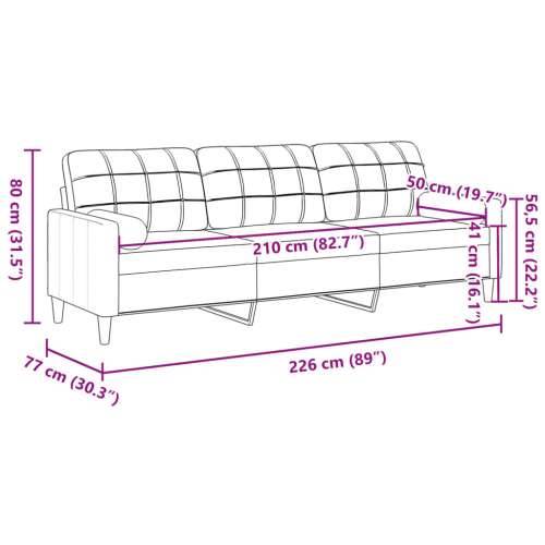 Trosjed s ukrasnim jastucima crni 210 cm baršunasti - Crna 210 cm Cijena