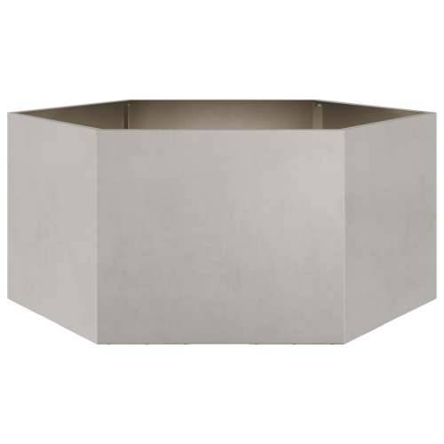 Vrtna sadilica šesterokutna 104x90x45 cm od nehrđajućeg čelika - Nehrđajući čelik / svjetlosiva 104 x 90 x 45 cm 1 Cijena