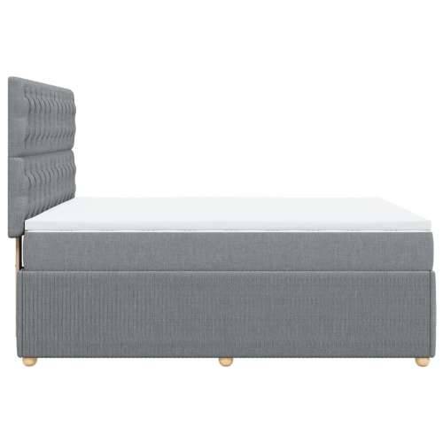 Krevet box spring s madracem svjetlosivi 140x200 cm od tkanine Svjetlosiva 140 x 200 cm Dizajn s gumbima Cijena