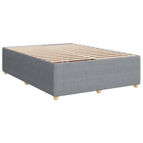 Krevet box spring s madracem svjetlosivi 140x200 cm od tkanine Svjetlosiva 140 x 200 cm Dizajn s gumbima Cijena