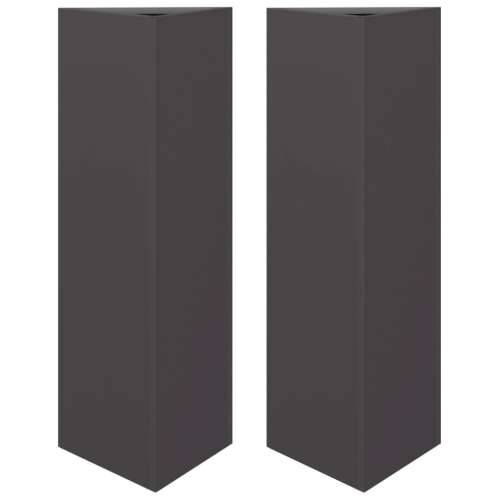Vrtne sadilice 2 kom crne trokutaste 30x26x75 cm čelične - Čelik/crna 30 x 26 x 75 cm 2 Cijena