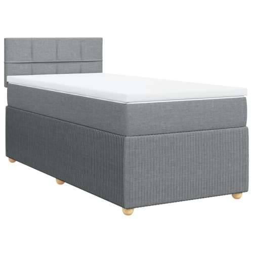 Krevet s oprugama i madracem svjetlosivi 100x200 cm od tkanine Svjetlosiva 100 x 200 cm Blok s kvadratima Cijena