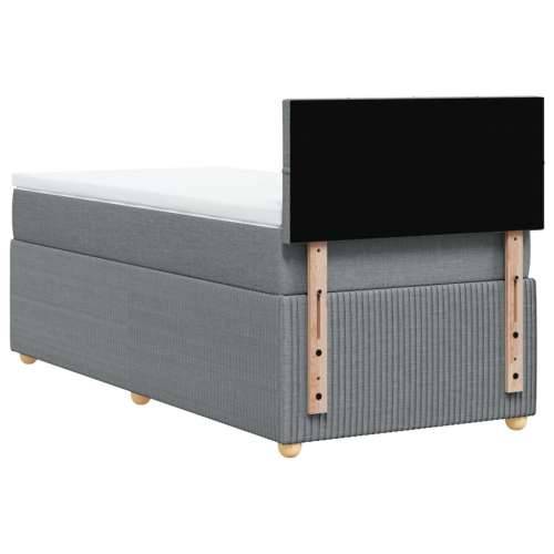 Krevet s oprugama i madracem svjetlosivi 100x200 cm od tkanine Svjetlosiva 100 x 200 cm Blok s kvadratima Cijena