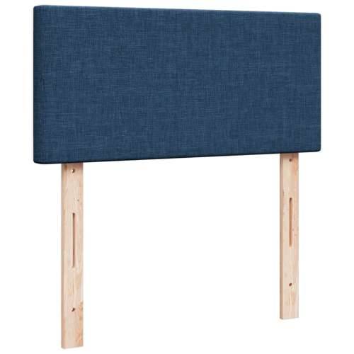 Krevet s oprugama i madracem plavi 100 x 200 cm od tkanine - Plava 100 x 200 cm Gladak dizajn Cijena