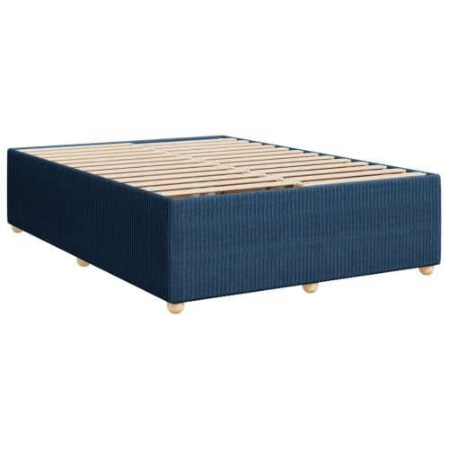 Krevet s oprugama i madracem plavi 140x200 cm od tkanine - Plava 140 x 200 cm Dizajn s gumbima Cijena