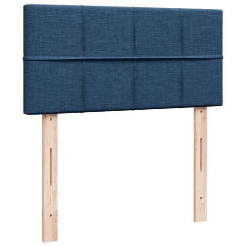 Krevet s oprugama i madracem plavi 100 x 200 cm od tkanine - Plava 100 x 200 cm Blok s kvadratima Cijena