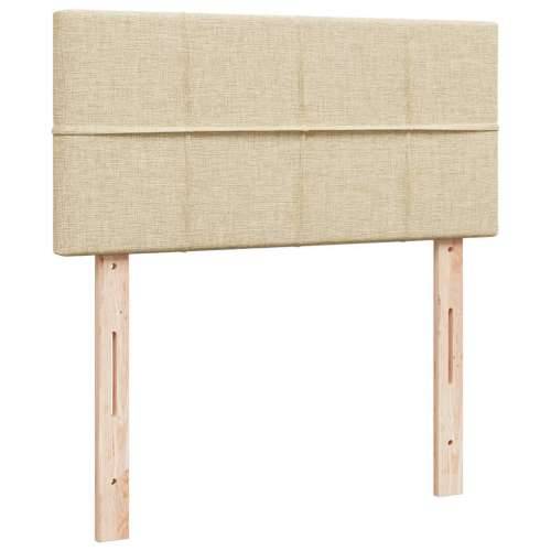 Krevet s oprugama i madracem krem 100 x 200 cm od tkanine - Krema 100 x 200 cm Blok s kvadratima Cijena