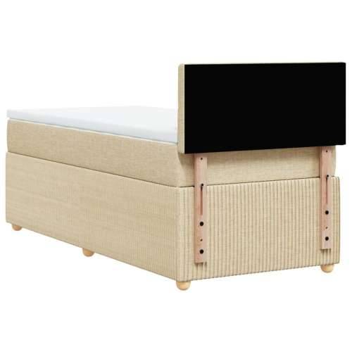 Krevet s oprugama i madracem krem 100 x 200 cm od tkanine - Krema 100 x 200 cm gumbi Cijena